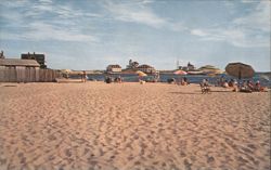 Beach and Lighthouse at Watch Hill Postcard