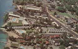 Aerial View of Lake George Village Resort, NY Postcard