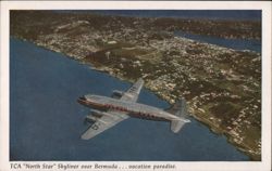 TCA North Star Skyliner over Bermuda Vacation Paradise Postcard