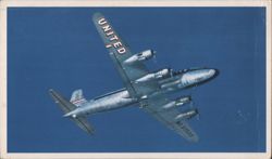 United Air Lines 4-Engine Mainliner 300s Airplane Postcard