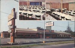 Valle's Steak House & Rib Room Newton MA Dining Rooms Postcard