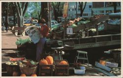 Outdoor Fruit & Vegetable Stands, Nantucket Island, MA Postcard