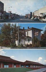 Newberg, OR: East 1st St, Herbert Hoover Boyhood Home, High School Postcard