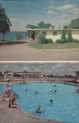Lake Texoma Lodge, State Park, Swimming Pool, Lake View Postcard