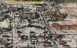 Southeastern State College, Durant, Oklahoma Winter Snow Postcard