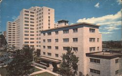 Southwest View of Hospital Staff and Nurses Quarters, Veteran's Administration Hospital Postcard