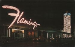 Flamingo Hotel Neon Sign & Tower, Las Vegas Postcard