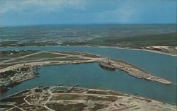 Aerial of Carrier Basin Mayport Naval Station Postcard