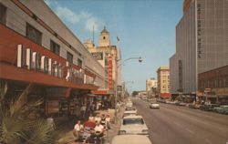 Looking Eastward Along Central Avenue from 5th Street Downtown Postcard