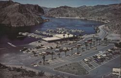 Willow Beach Resort Marina, Boats, Mountains, Colorado River Postcard