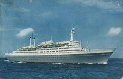 SS Rotterdam Holland-America Line Flagship Cruise Ship Postcard