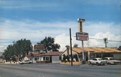 Farmer John's Pancake House and City Center Motel, Mojave CA Postcard