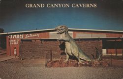 Grand Canyon Caverns Dinosaur Statue Entrance Postcard