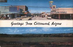 Greetings From Cottonwood AZ Main Street & Landscape Postcard