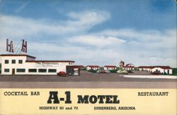 A-1 Motel, Cocktail Bar, Restaurant Postcard