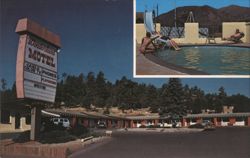 Wonderland Motel Pool & Sign - Flagstaff, AZ Postcard