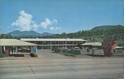 Frontier Motel with Mountain View Postcard