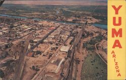 Aerial View of Yuma, AZ Looking West into California Postcard