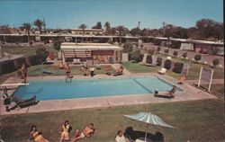 Washyuma Motor Hotel Pool Area, Yuma, AZ Postcard