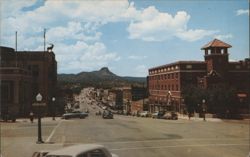 Gurley Street, Prescott, AZ with Thumb Butte Skyline Postcard