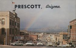 Rainbow over Gurley Street, Thumb Butte Postcard