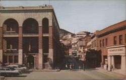 Main St. Bisbee, AZ with Post Office & Bank of Bisbee Postcard