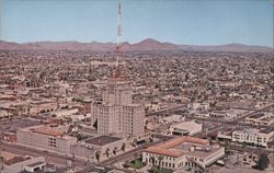 Phoenix Aerial View, Westward Ho Hotel, Camelback Mountain Postcard