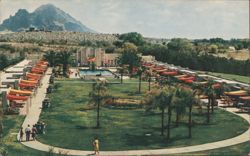 Arizona Biltmore Hotel Pool, Cabanas, Camelback Mountain Postcard