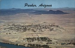 Parker, Arizona Aerial View, Colorado River Recreation Postcard