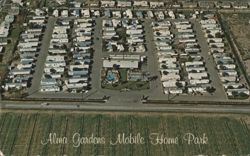 Alma Gardens Mobile Home Park Aerial View Postcard