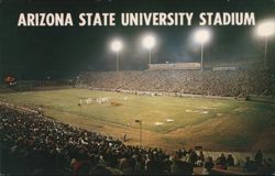 Arizona State University Stadium Night Football Game Postcard