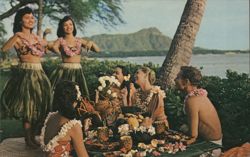 Hawaii Luau - Diamond Head Postcard