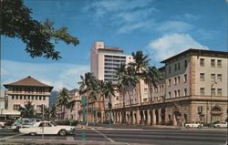 Bishop Street Financial District, Honolulu, Hawaii Postcard