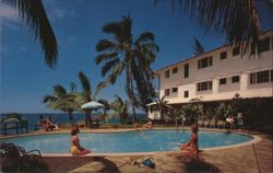 Poolside at the Naniloa Hotel Postcard