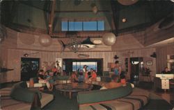 Kona Inn Lobby, Kailua-Kona, Hawaii - Marlin Decor Postcard