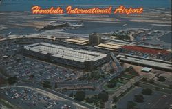 Honolulu International Airport Aerial View Postcard