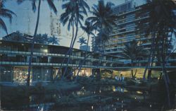 Hilton Hawaiian Village Hotel Waikiki HI Evening View Postcard
