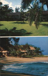 Hanalei Colony Resort, Beachfront Buildings & Ocean Postcard