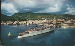 S. S. Lurline in Honolulu Harbor Postcard