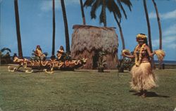 Tahitian Dancer at Kodak Hula Show, Polynesian Dancers Postcard
