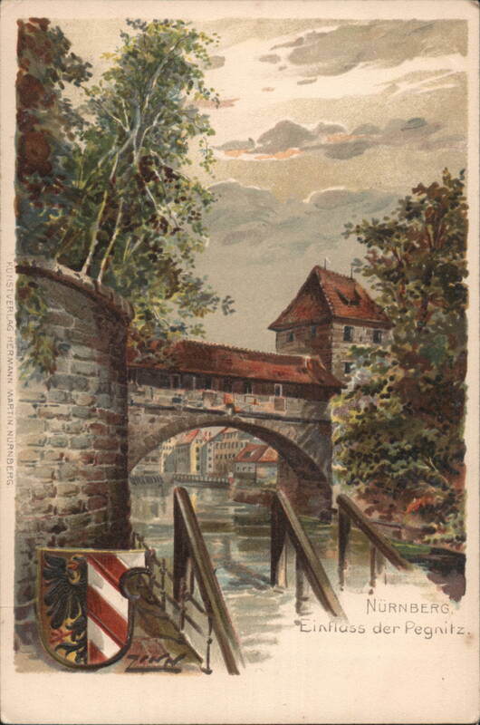 Nürnberg, Pegnitz River Bridge, Coat of Arms Germany