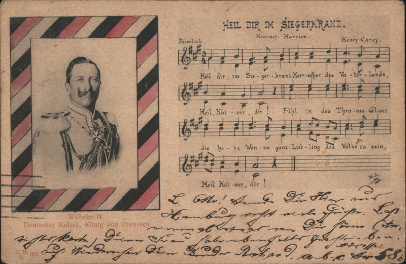 Wilhelm II Portrait & Heil dir im Siegerkranz Song Germany
