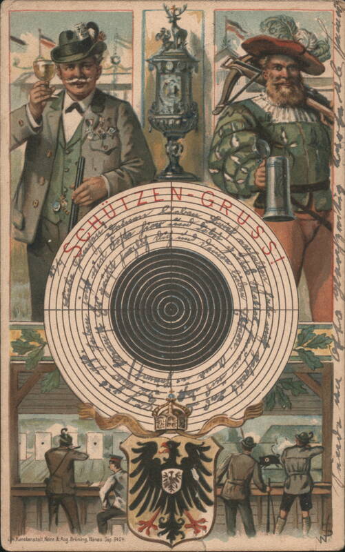 Schützen Gruss, German Shooters with Target Germany