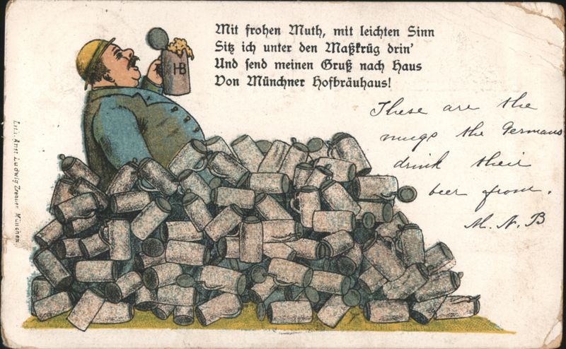 Man on Beer Steins, Hofbräuhaus Munich Germany