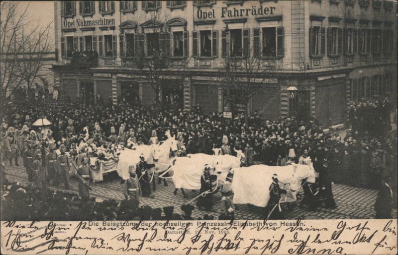 Burial of Princess Elisabeth of Hesse, Darmstadt Germany