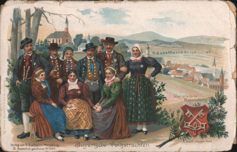 Bavarian Folk Costumes, Upper Palatinate, Regensburg, Cham Germany