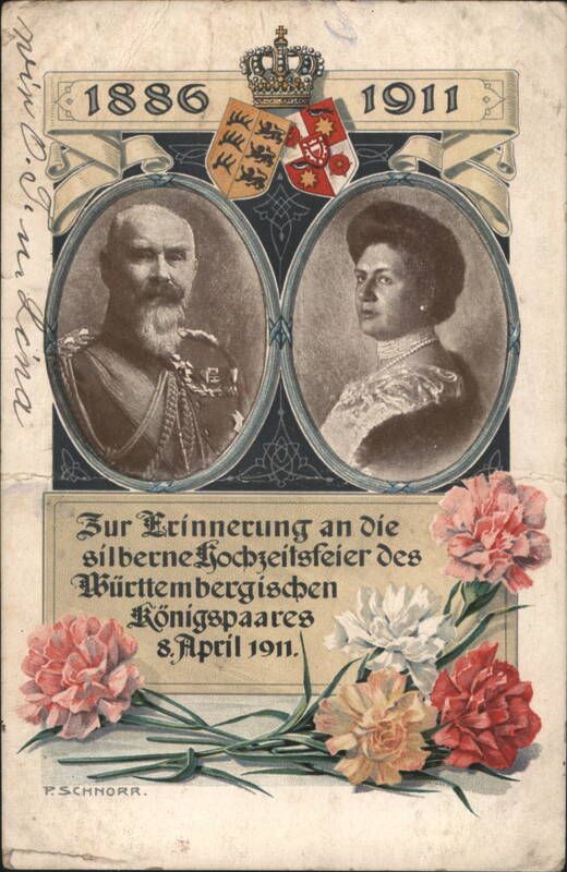 Württemberg Royal Couple Silver Wedding 1886-1911