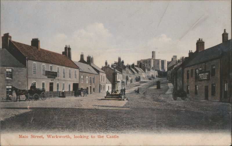 Main Street, Warkworth, looking to the Castle England