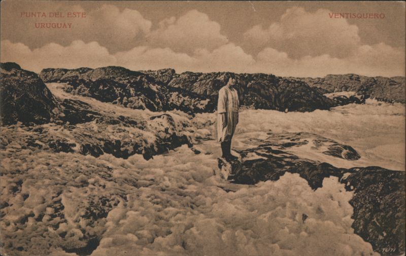 Punta del Este Ventisquero, Person in Rocky Waters Uruguay