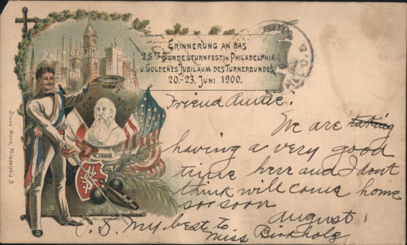 28th Bundes-Turnfest Golden Jubilee Philadelphia 1900 Pennsylvania